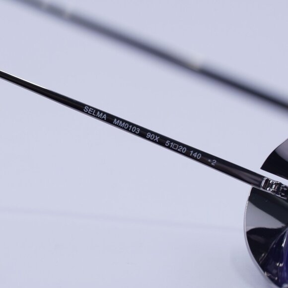 MaxMara SELMA MM0103 90X Sunglasses Blue/Silver Oval Frame - Picture 10 of 11